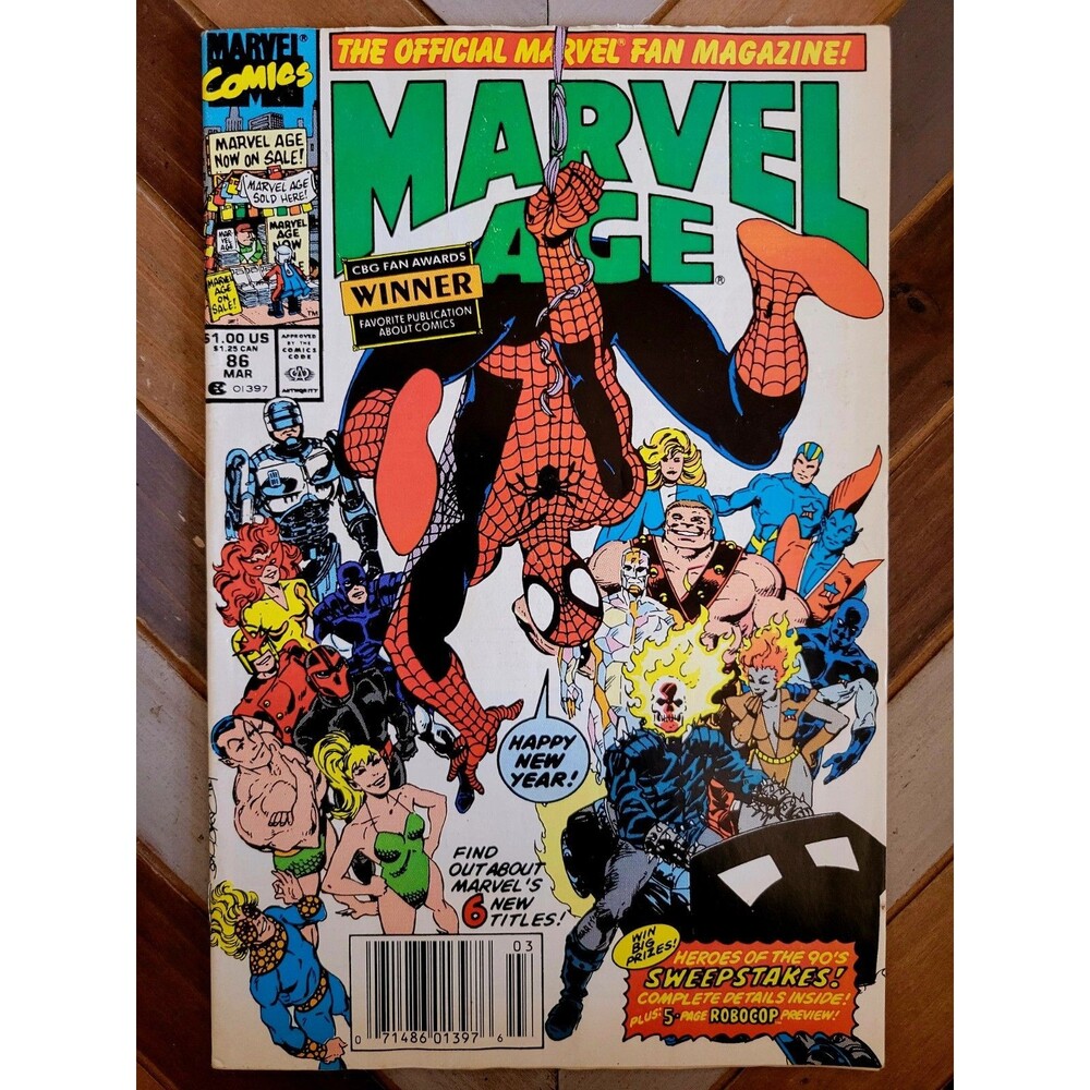 Marvel Age #86 (1990) Robocop Preview! Newsstand Edition! John Byrne Cover (5.0)